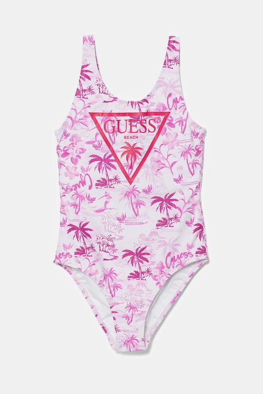 Ολόσωμο παιδικό μαγιό Guess στάμπα ροζ J5GZ47.MC052.PPYA