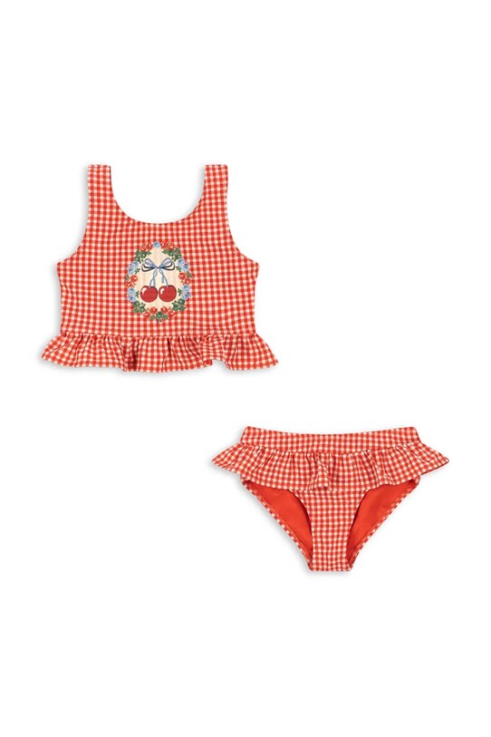 Dvodelne otroške kopalke Konges Sløjd SOLINE BIKINI Mehka rdeča KS102495