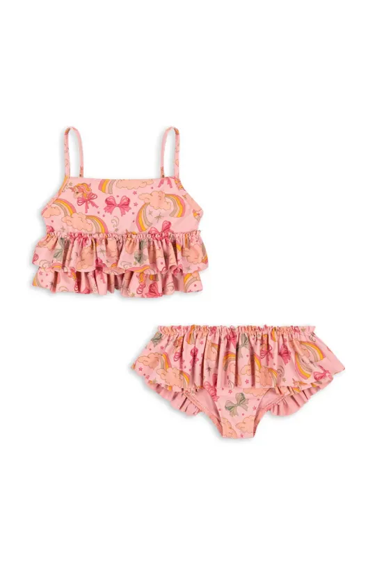 Konges Sløjd costum de baie pentru copii din două piese MANUCA FRILL BIKINI GRS KS102510 roz SS25