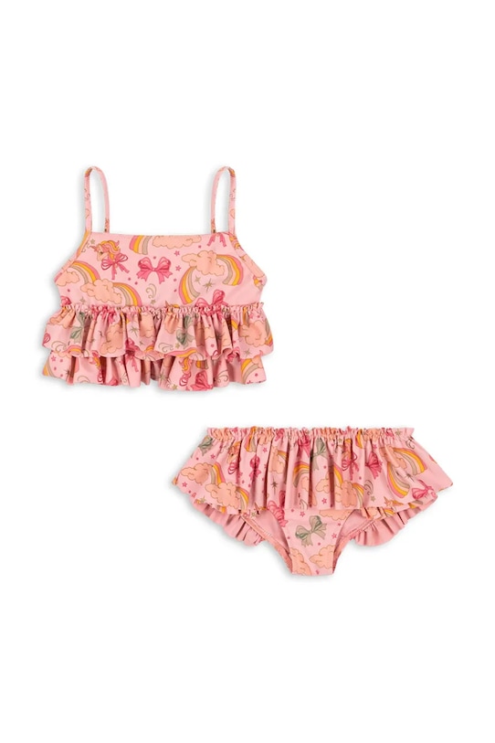 Dvoudílné dětské plavky Konges Sløjd MANUCA FRILL BIKINI GRS KS102510 růžová SS25