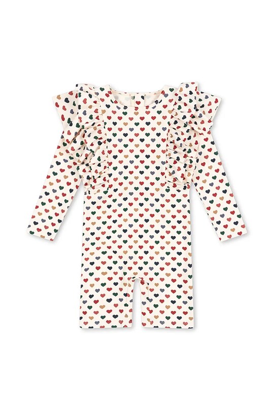 Konges Sløjd costum de baie pentru copii MANUCA FRILL ONESIE GRS moale bej KS102511