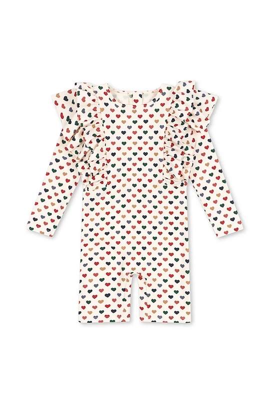 Konges Sløjd kombinezon kąpielowy dziecięcy MANUCA FRILL ONESIE GRS miękka beżowy KS102511