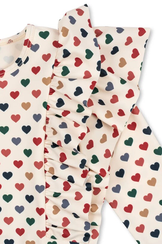 Konges Sløjd costum de baie pentru copii MANUCA FRILL ONESIE GRS bej KS102511