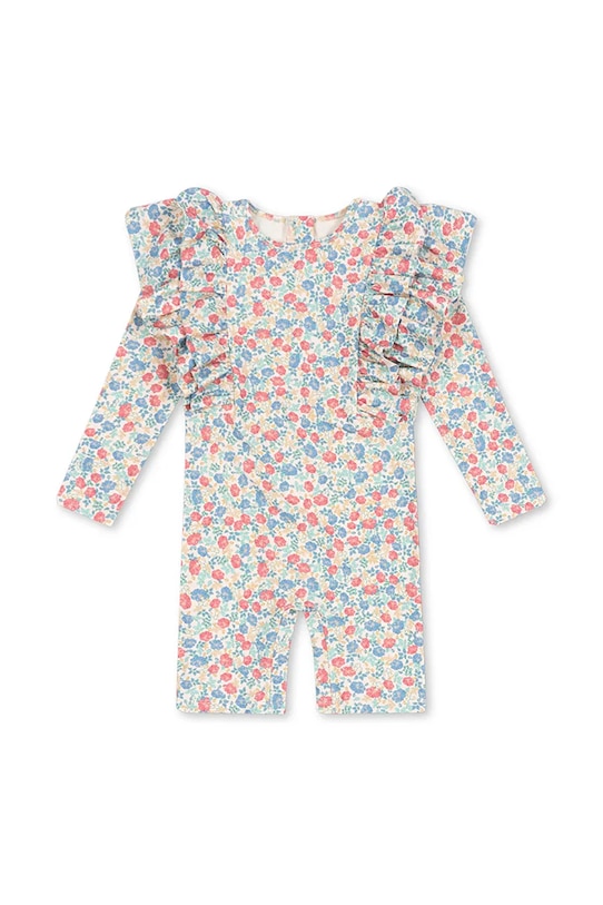 Dječji kupaći kombinezon Konges Sløjd MANUCA FRILL ONESIE GRS mekana plava KS102511