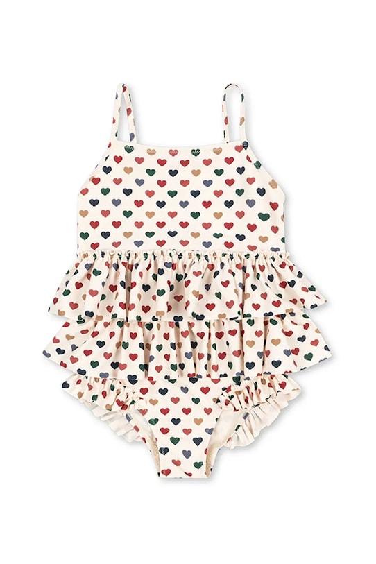 Konges Sløjd jednoczęściowy strój kąpielowy dziecięcy MANUCA FRILL SWIMSUIT GRS miękka beżowy KS102513
