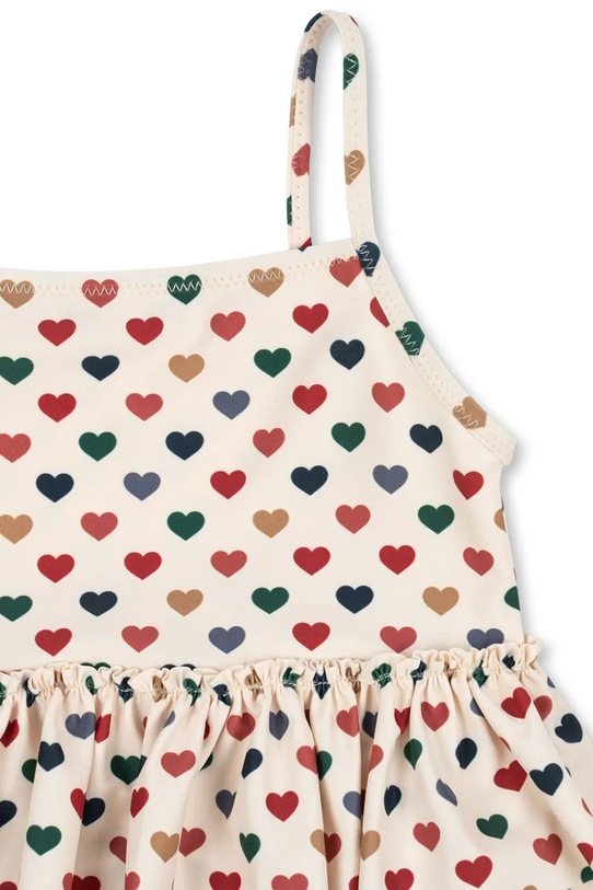 Dziewczynka Konges Sløjd jednoczęściowy strój kąpielowy dziecięcy MANUCA FRILL SWIMSUIT GRS KS102513 beżowy