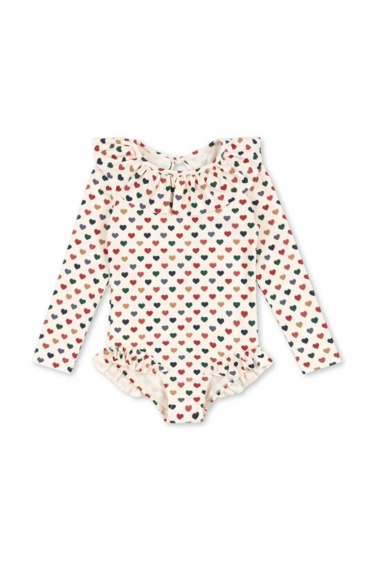Konges Sløjd jednoczęściowy strój kąpielowy dziecięcy MANUCA LS SWIMSUIT GRS miękka beżowy KS102514