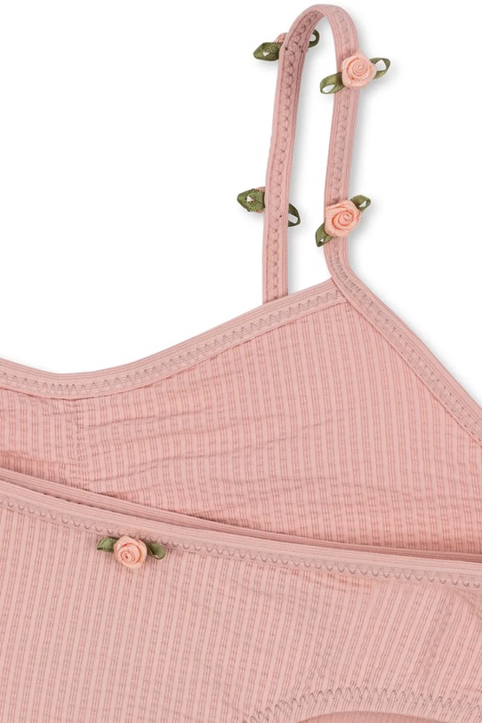 Fete Konges Sløjd costum de baie pentru copii din două piese FLEURI BIKINI KS102629 roz