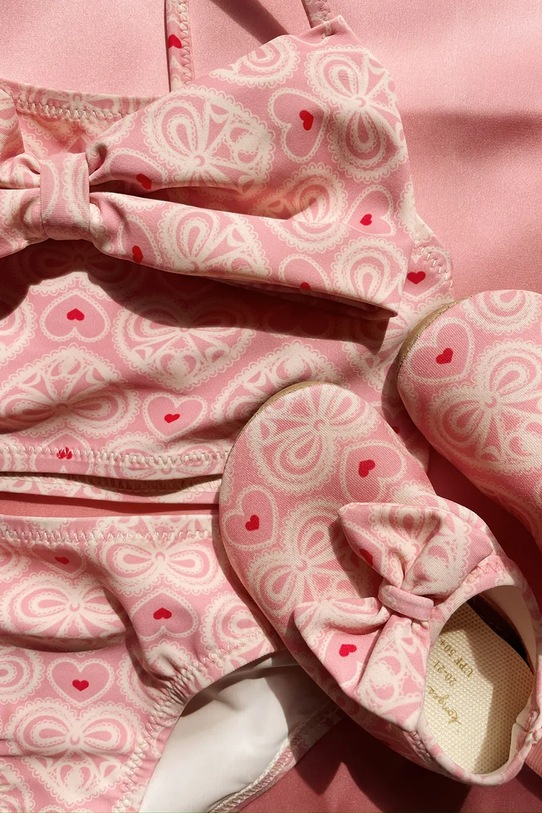 Dziewczynka Konges Sløjd dwuczęściowy strój kąpielowy dziecięcy EDITH BIKINI GRS KS102687 różowy