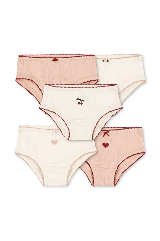 Konges Sløjd figi dziecięce MINNA 5 PACK GIRL UNDERPANTS GOTS 5-pack Planet friendly beżowy KS102816