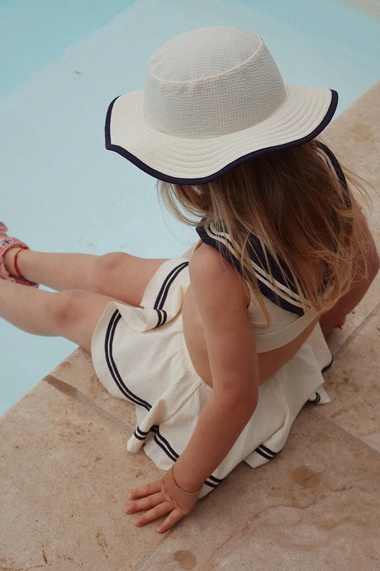 Konges Sløjd costum de baie pentru copii din două piese SAILOR BIKINI bej KS102636