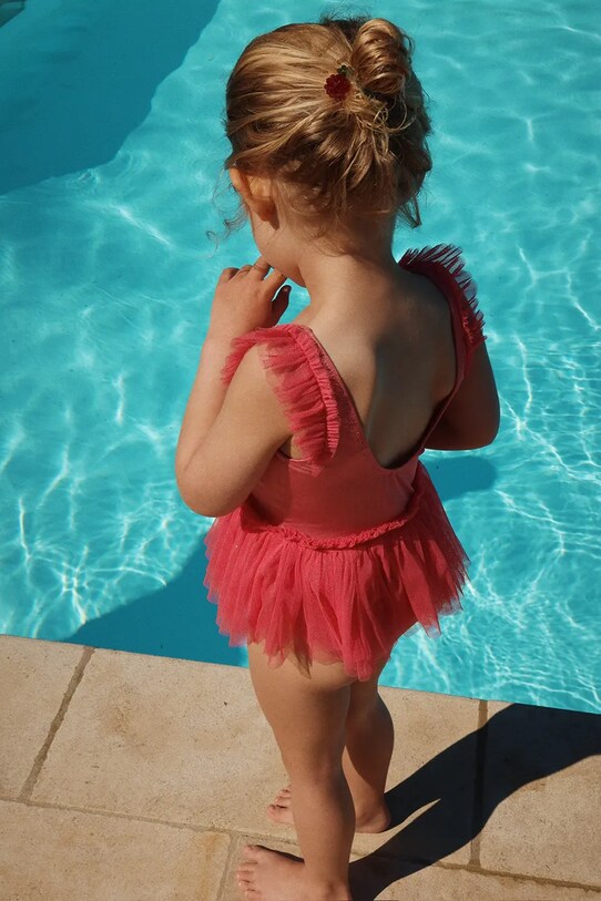 Konges Sløjd costum de baie dintr-o bucată pentru copii AMANDINE SWIMSUIT KS102688 roz