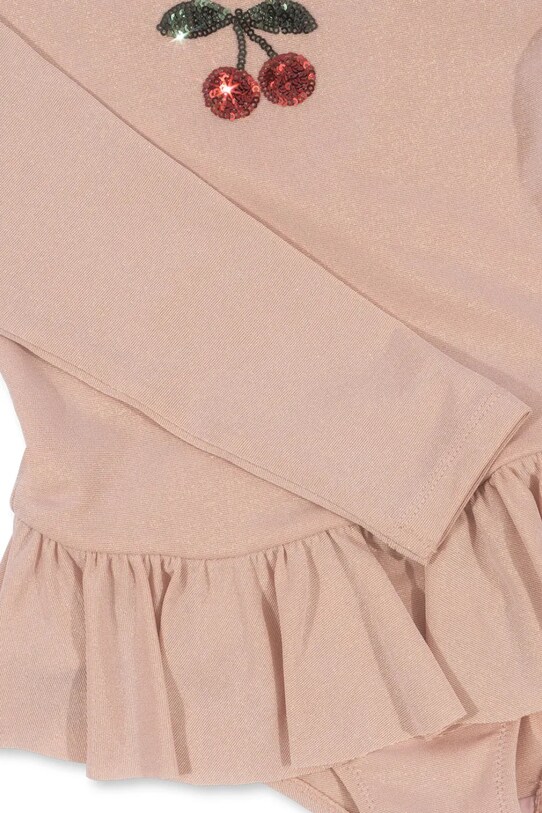 Konges Sløjd costum de baie dintr-o bucată pentru copii JADE LS SWIMSUIT KS103040 bej