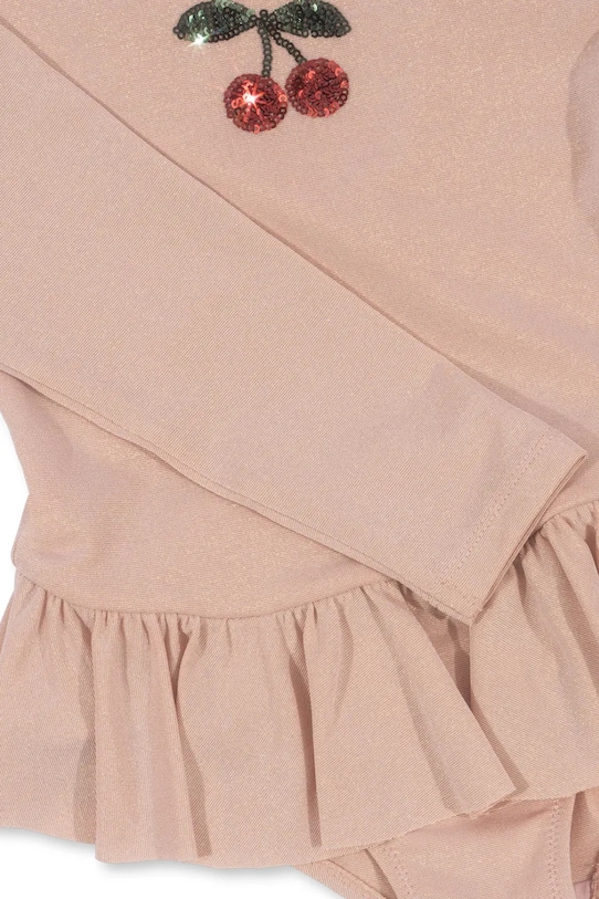 Konges Sløjd jednoczęściowy strój kąpielowy dziecięcy JADE LS SWIMSUIT KS103040 beżowy