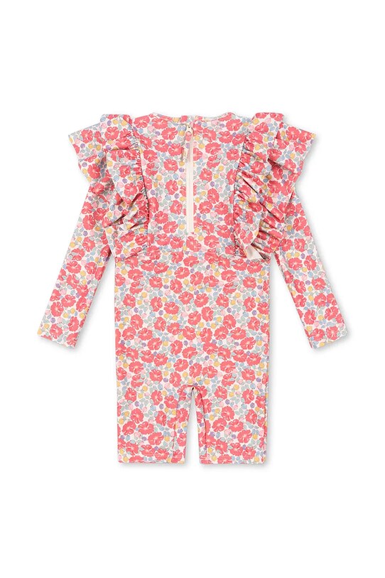 Konges Sløjd costum de baie dintr-o bucată pentru copii MANUCA FRILL ONESIE GRS KS103262 roz SS25