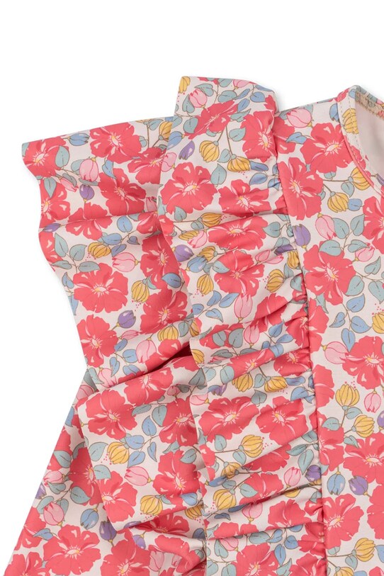Fete Konges Sløjd costum de baie dintr-o bucată pentru copii MANUCA FRILL ONESIE GRS KS103262 roz
