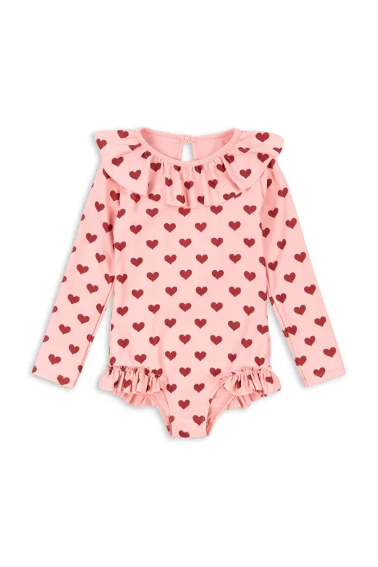 Konges Sløjd jednoczęściowy strój kąpielowy dziecięcy MANUCA LS SWIMSUIT GRS miękka różowy KS103263