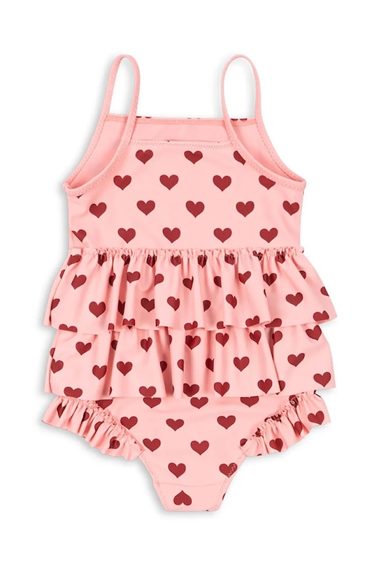 Konges Sløjd costum de baie dintr-o bucată pentru copii MANUCA FRILL SWIMSUIT GRS KS103264 roz SS25