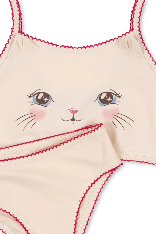 Konges Sløjd costum de baie pentru copii din două piese KITTY BIKINI GRS bej KS103273