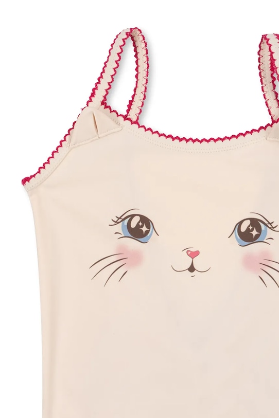 Konges Sløjd costum de baie dintr-o bucată pentru copii KITTY SWIMSUIT GRS KS103274 bej