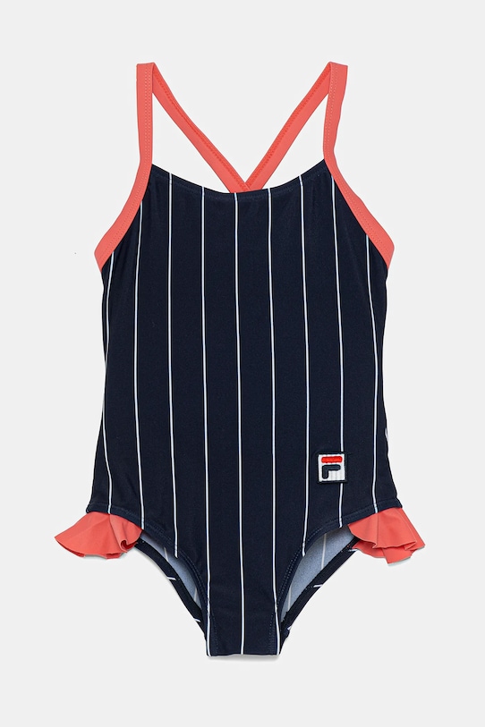 Fila costum de baie dintr-o bucată pentru copii LOMELLINA AOP moale bleumarin FAK0422