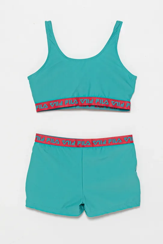 Fila costum de baie pentru copii din două piese STETTFELD usor rigidizat turcoaz FAT0687