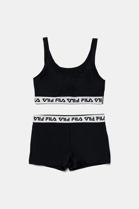 Fila kétrészes gyerek fürdőruha STETTFELD melltartó merevítő nélkül fekete FAT0687