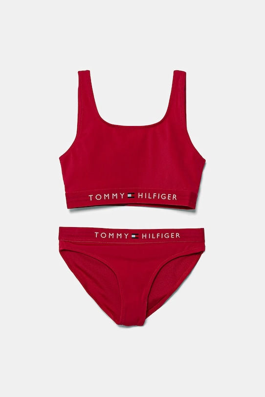 Dvoudílné dětské plavky Tommy Hilfiger měkké růžová UG0UG00798.PPYA