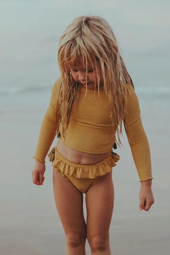 Otroška dolga majica za kopanje Donsje Nia Swim Shirt Lemon Mehka rumena 4501403.98.128