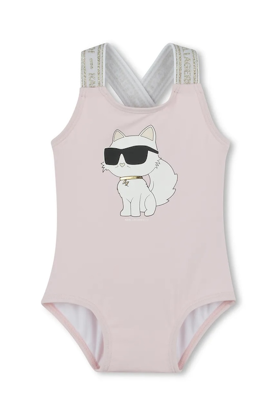 Karl Lagerfeld egyrészes gyerek fürdőruha nyomtatásos rózsaszín Z30512.60.81
