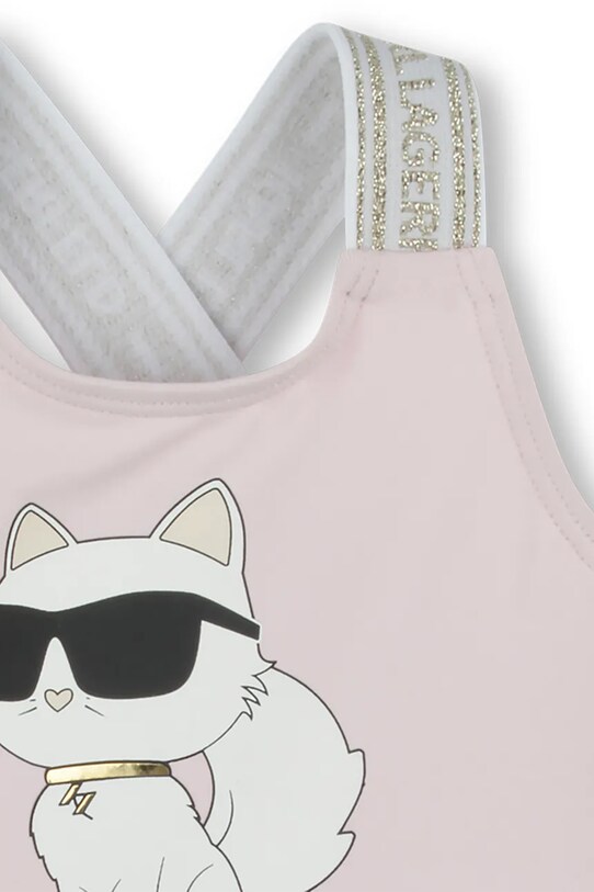 Fete Karl Lagerfeld costum de baie dintr-o bucată pentru copii Z30512.60.81 roz