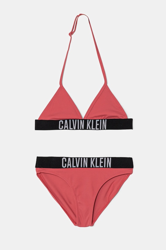 Dvoudílné dětské plavky Calvin Klein Jeans měkké růžová KY0KY00090.PPYA