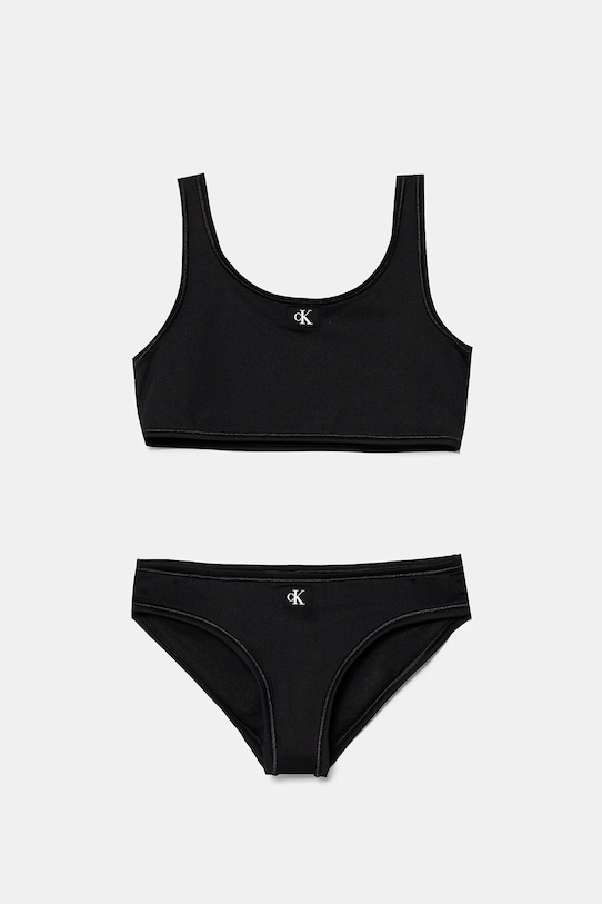 Dvojdielne plavky Calvin Klein Jeans bez kostíc čierna KY0KY00093.PPYA