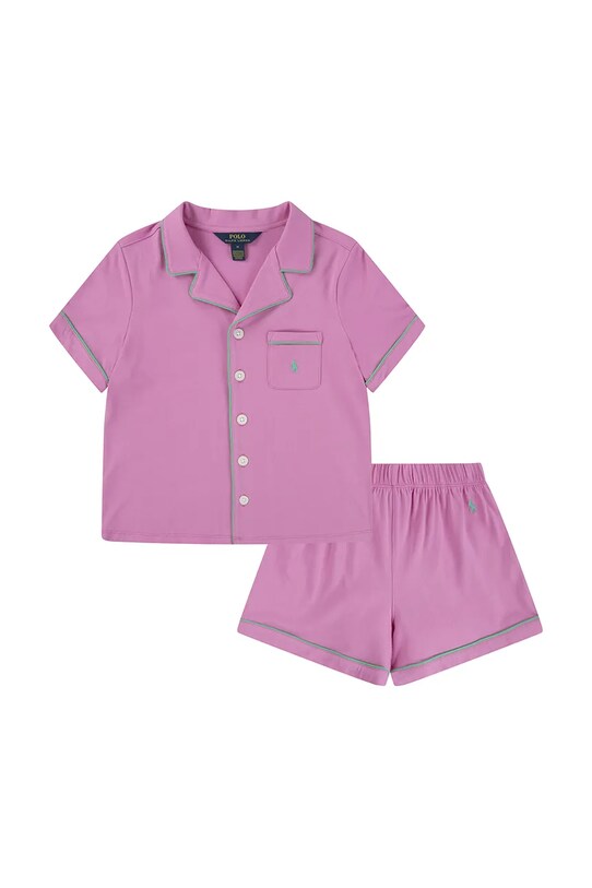 Polo Ralph Lauren piżama bawełniana dziecięca komplet fioletowy 3P0241