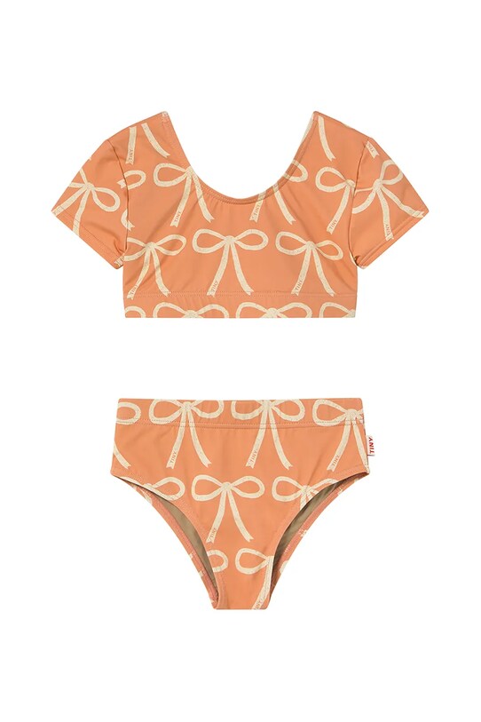 Παιδικό μαγιό δύο τεμαχίων Tinycottons BOWS SWIM SET SS25.271 πορτοκαλί SS25