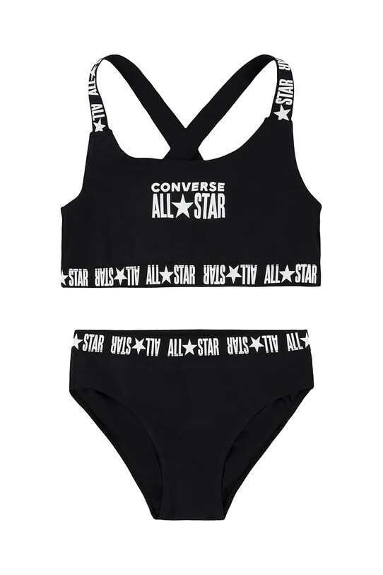 Converse costum de baie pentru copii din două piese moale negru 4CD457
