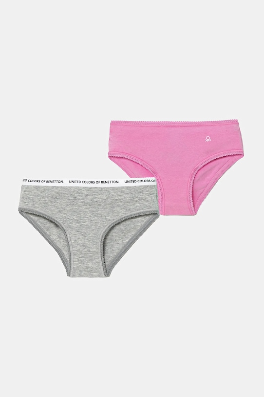 Detské nohavičky United Colors of Benetton 2-pak melanž fialová 3MC10S1BF.G.Season.PPYA