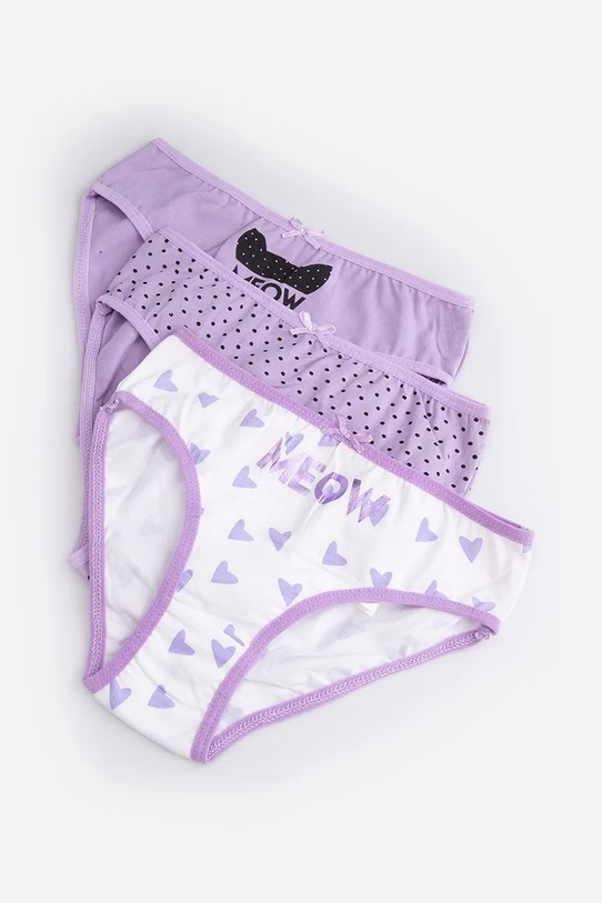 Djevojčice Dječje gaćice Coccodrillo 3-pack WC5406305PAN ljubičasta