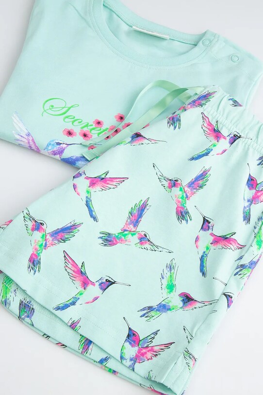 Coccodrillo pijamale de bumbac pentru copii WC5448201PJS turcoaz