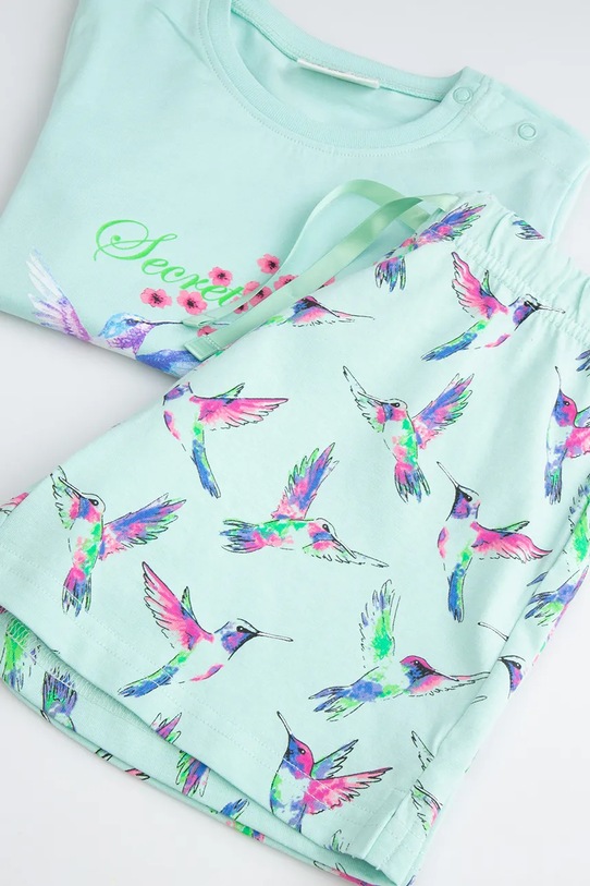 Detské bavlnené pyžamo Coccodrillo WC5448201PJS tyrkysová