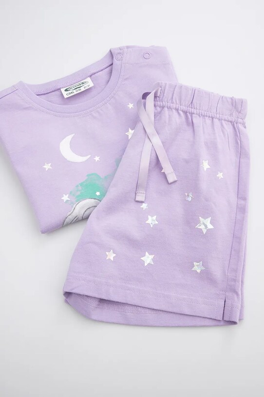 Coccodrillo pijamale de bumbac pentru copii WC5448204PJS violet