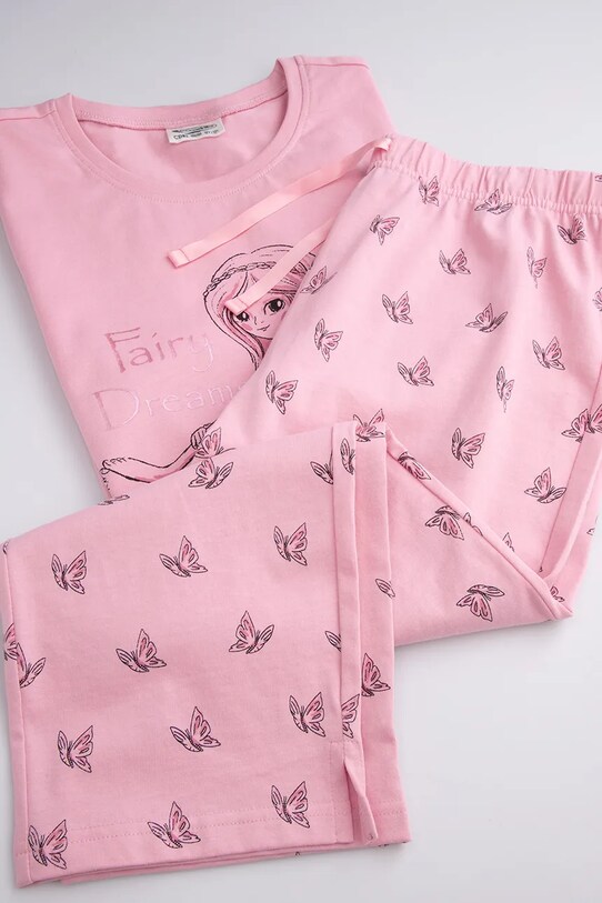 Coccodrillo piżama bawełniana dziecięca WC5448206PJS różowy