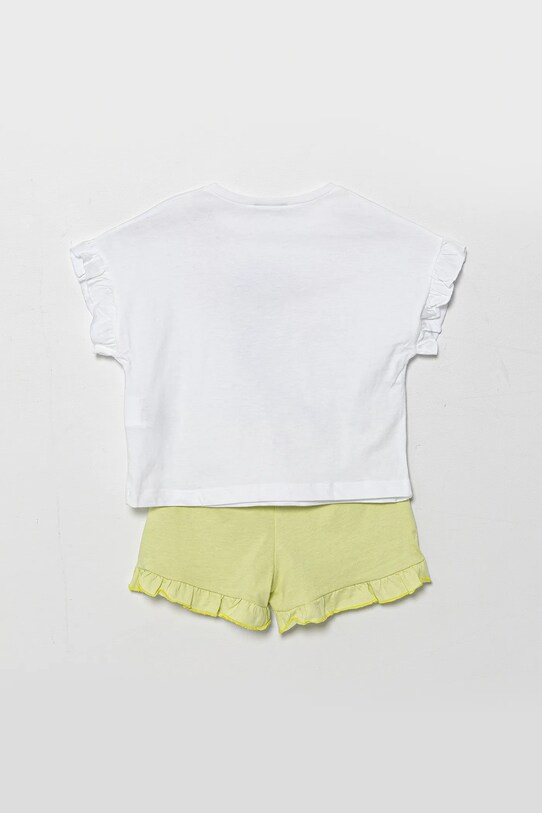 United Colors of Benetton pijamale de bumbac pentru copii 2-pack 30960P08C.G.Seasonal alb SS25