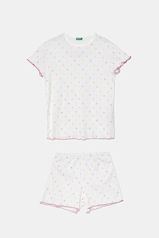 Дитяча бавовняна піжама United Colors of Benetton комплект білий 33ON0P08A.G.Seasonal