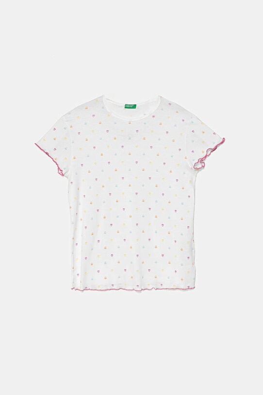 Дитяча бавовняна піжама United Colors of Benetton 33ON0P08A.G.Seasonal білий SS25