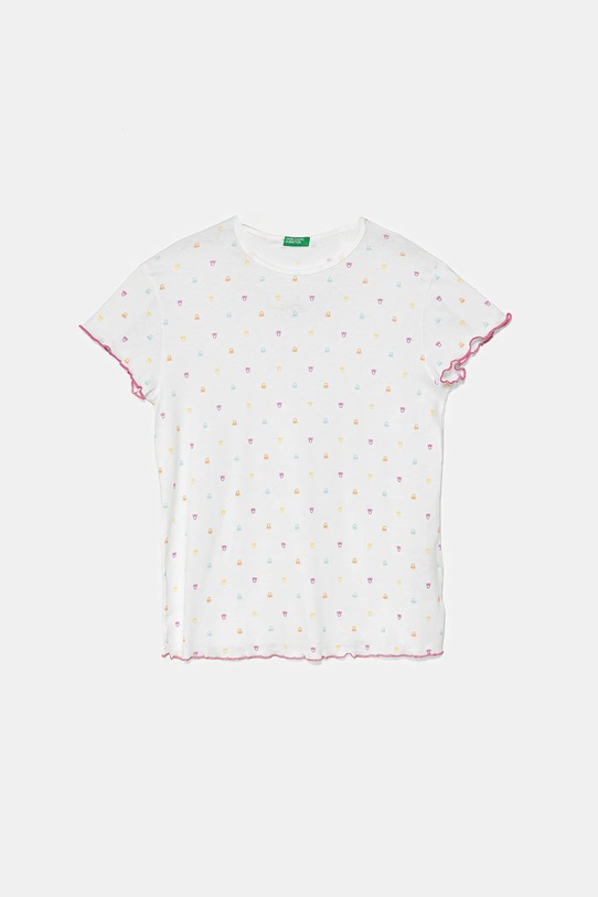 United Colors of Benetton piżama bawełniana dziecięca 33ON0P08A.G.Seasonal biały SS25