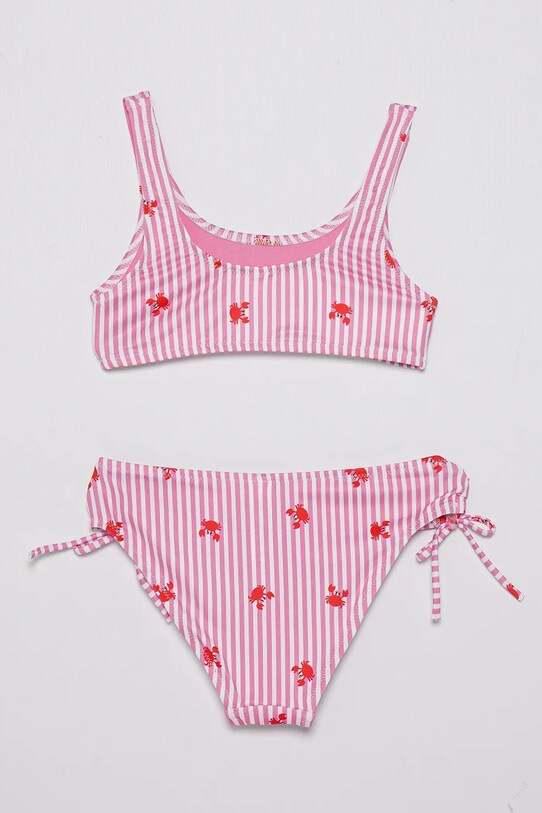 United Colors of Benetton costum de baie pentru copii din două piese 3IGW0K02T.G.Seasonal roz SS25