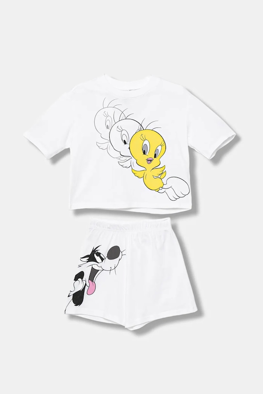 United Colors of Benetton set de pijama de bumbac pentru copii set alb 30960P08S.G.Seasonal