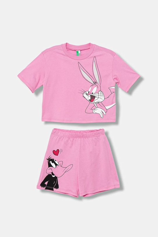 United Colors of Benetton set de pijama de bumbac pentru copii set violet 30960P08S.G.Seasonal
