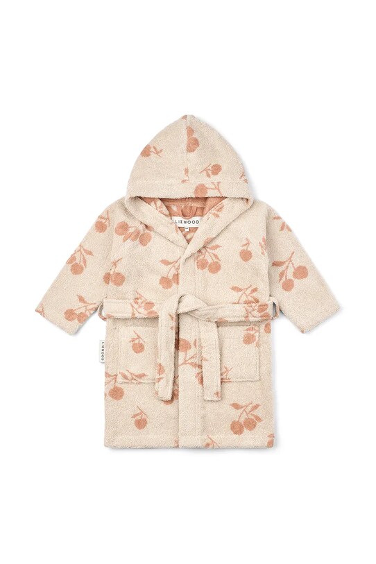 Дитячий бавовняний халат Liewood Lilana Yarn Dyed Bathrobe Planet friendly бежевий LW20018